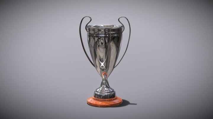 Wooden base Trophy cup 3D Model