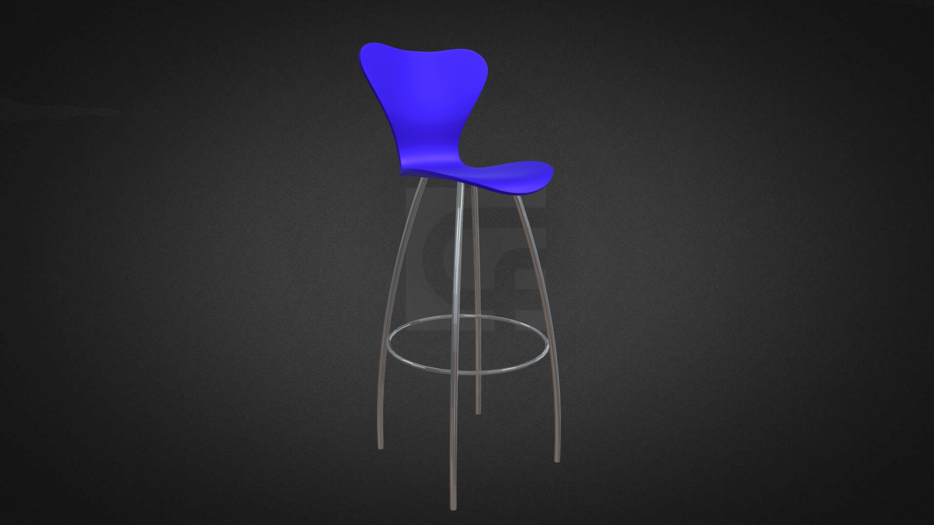 3D model Jackpot  Colour Stool Hire - This is a 3D model of the Jackpot  Colour Stool Hire. The 3D model is about a light bulb with a blue top.