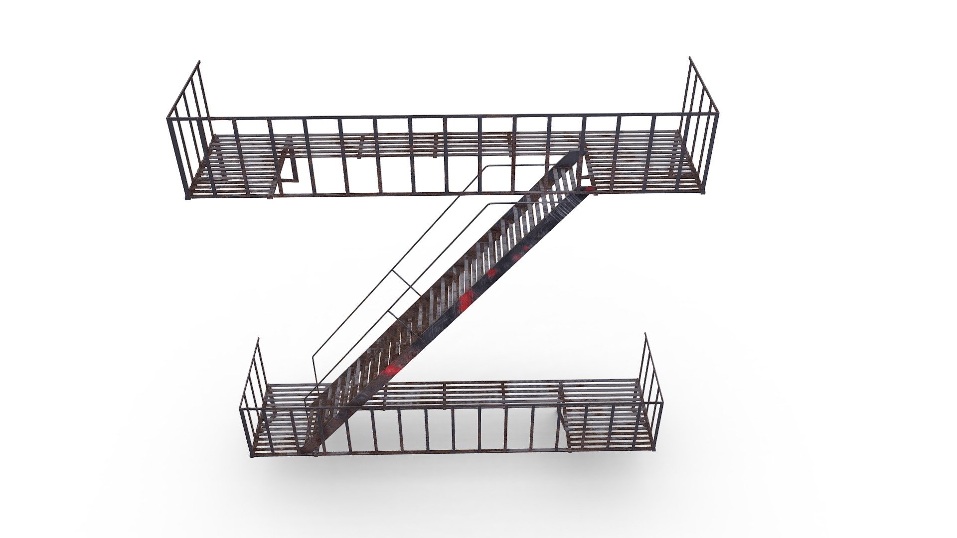 Rusty Fire Escape - Buy Royalty Free 3D model by Viktor Barnard ...