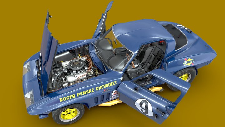 Roger Penske Chevrolet Corvette C2 L-88 3D Model