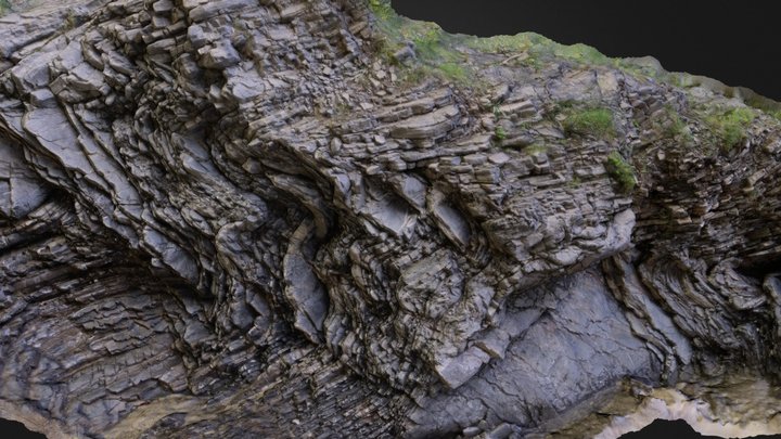 Folded limestone beds 3D Model