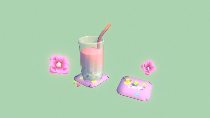 A Lovely Berry Smothie 3D Model