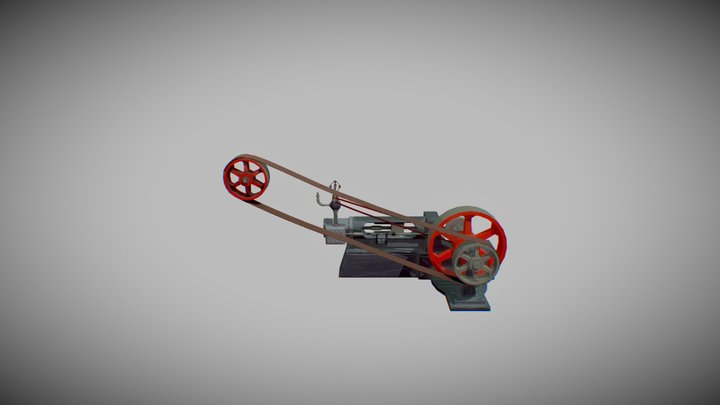 Steam Engine Lowpoly 3D Model