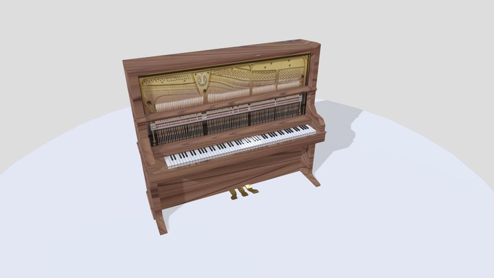 Upright Piano Turntable 3D Model
