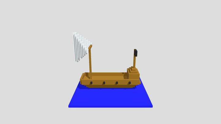 Old Warship 3D Model