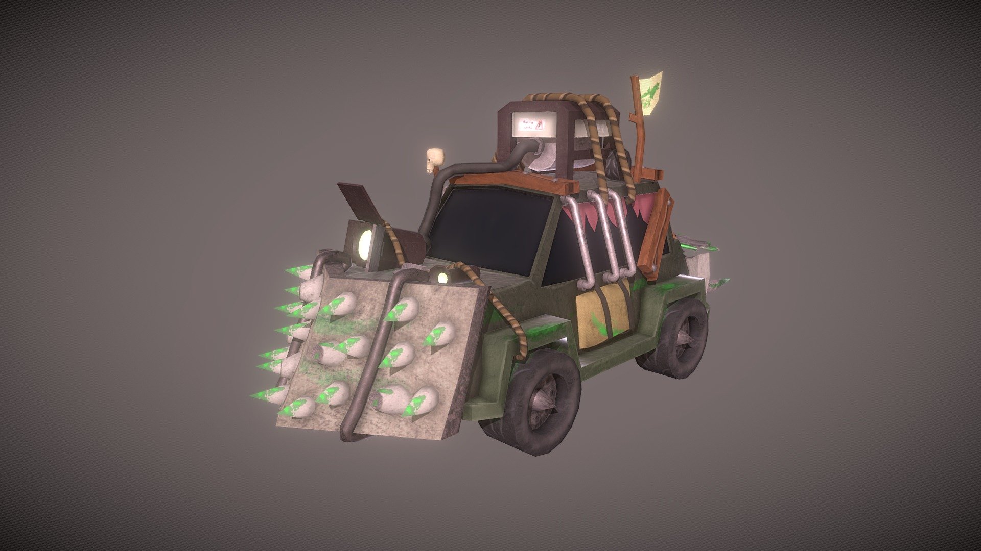 Low poly Cartoon Apocalyptic car - 3D model by g.planque [814a4be ...