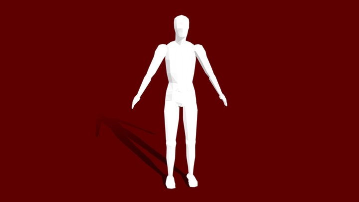 Simple Low-Poly Male Base Mesh 3D Model