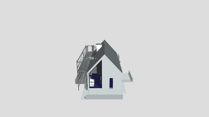 Haus_modern_ Kamin 3D Model