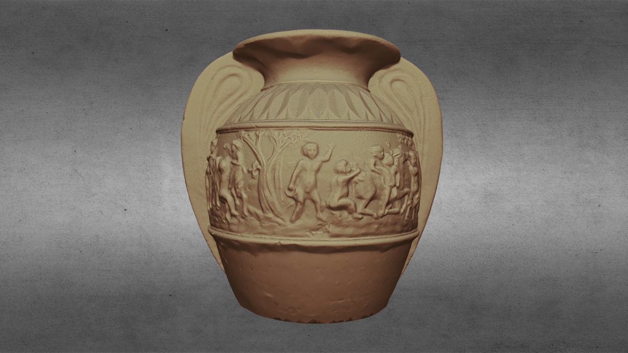3D model Pot in the Park - This is a 3D model of the Pot in the Park. The 3D model is about a vase with a painting on it.