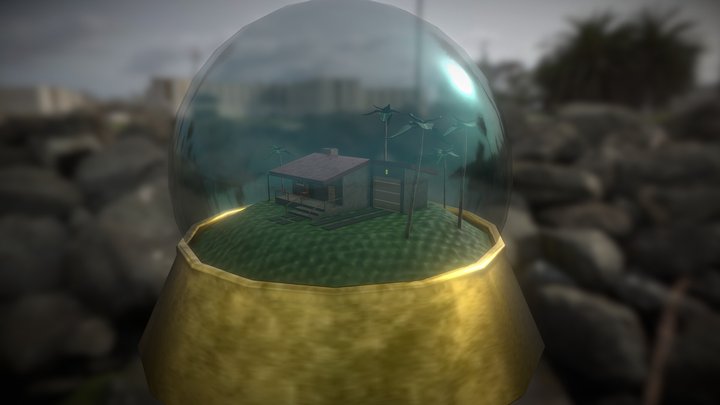 House in a Crystal Ball 3D Model