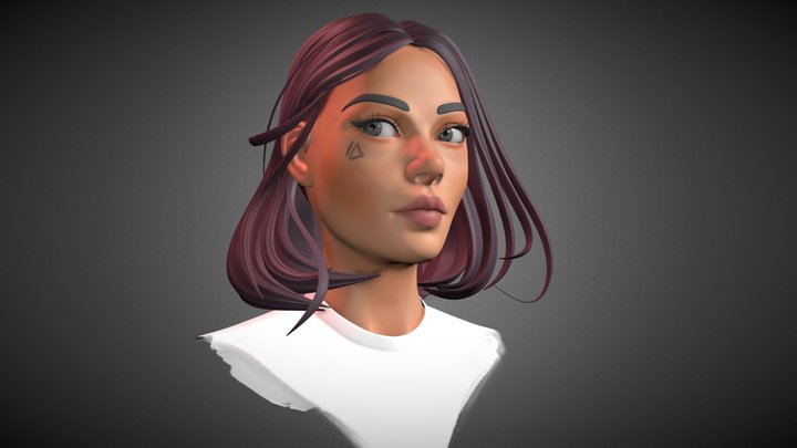 Girl Portrait 3D Model