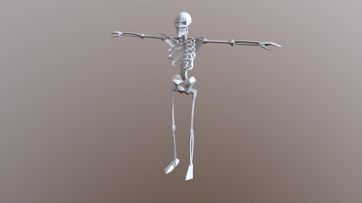 Low-poly Skeleton 3D Model