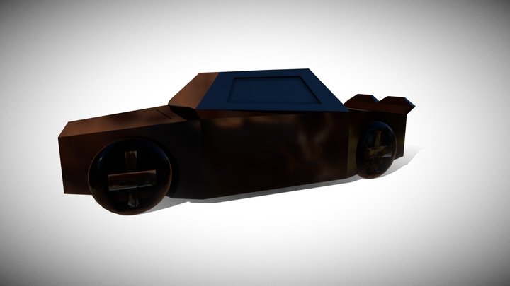 black Low poly car 3D Model