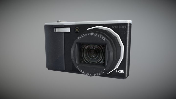 Worn Ricoh R8 Camera 3D Model