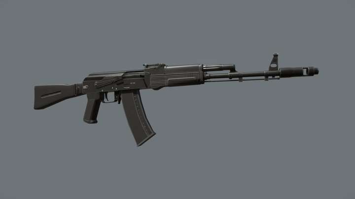 AK-74M (Game-ready) 3D Model