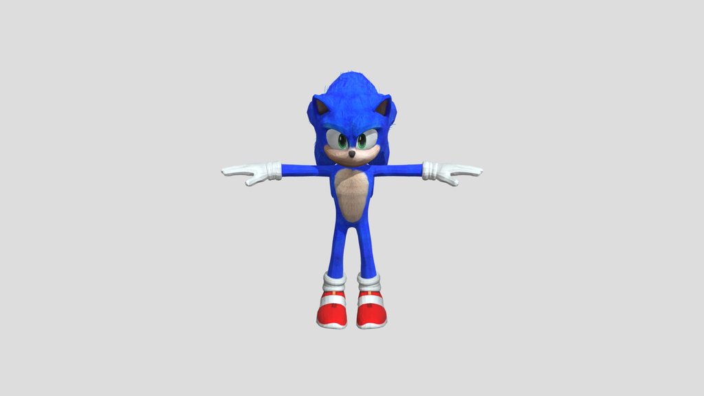 Movie Sonic V2 3D Model