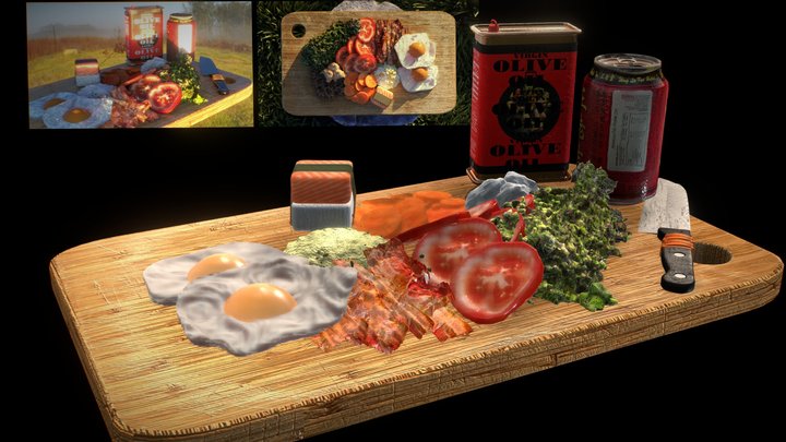 Food Platter Asset (.Blend File) 3D Model