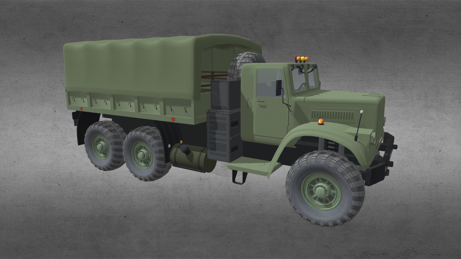 KRAZ 255B1 low poly Military Truck - 3D model by nuralam018 [81526c7 ...