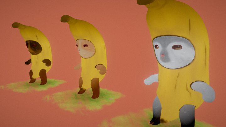 The Army of Banana Cats 3D Model