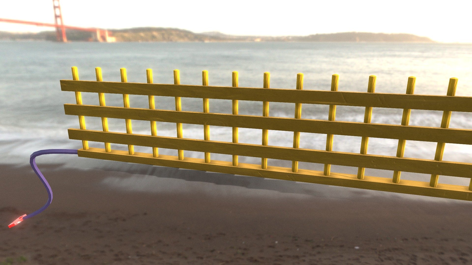 Wooden Gate with grapple (lowpoly)