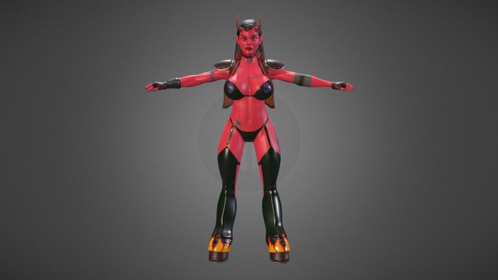 Demon Girl 3D Model