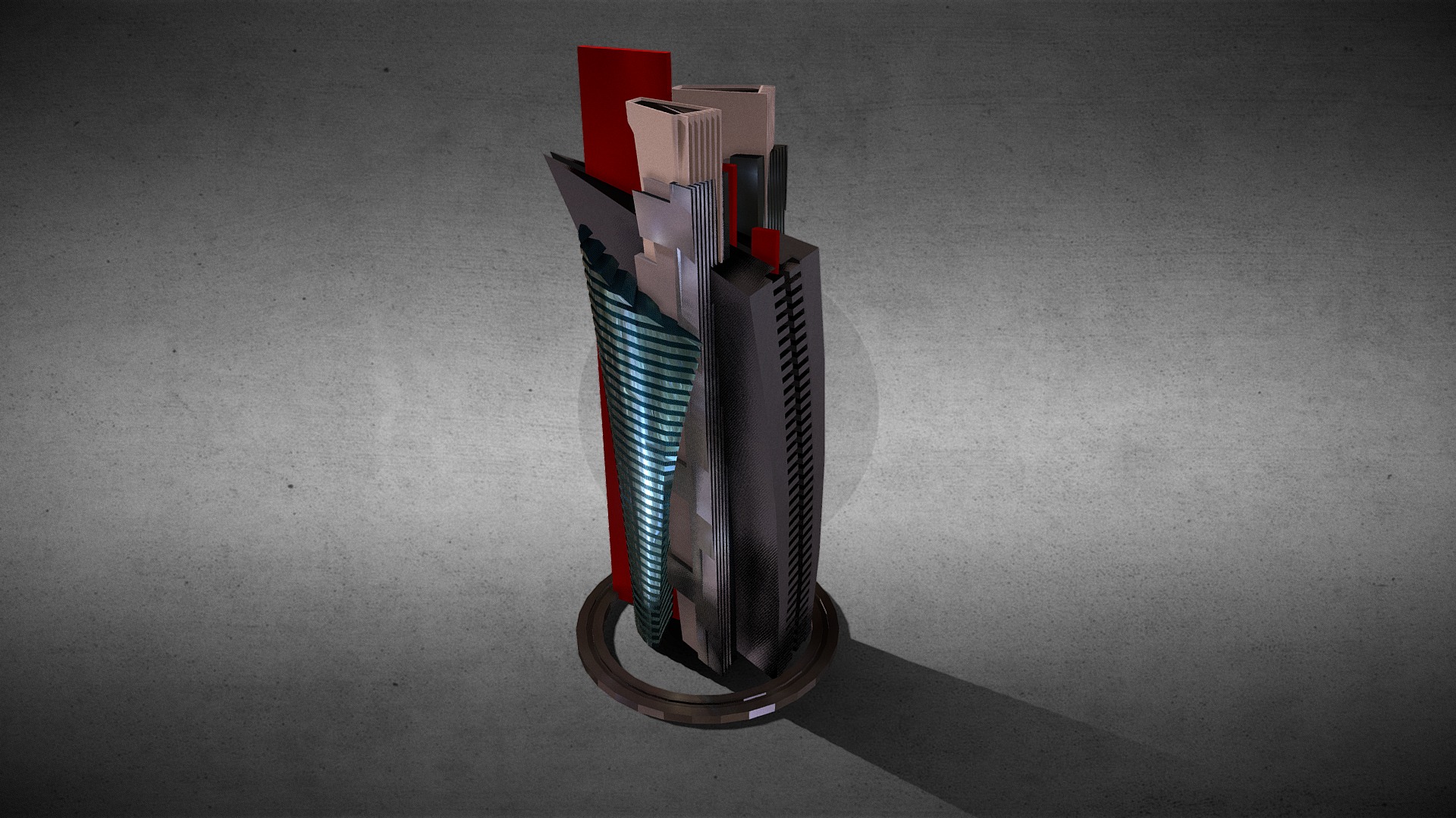 3D model Sci-Fi building_96 - This is a 3D model of the Sci-Fi building_96. The 3D model is about a colorful electronic device.