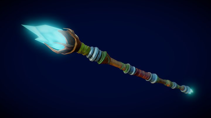Stylized Magic Staff 3D Model