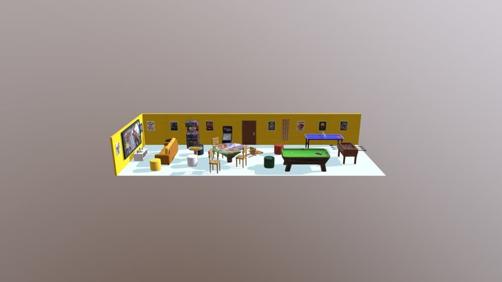 Papel De Parede 3D Salão De Jogos Bilhar Sinuca 3,5M Jcs07 - Você