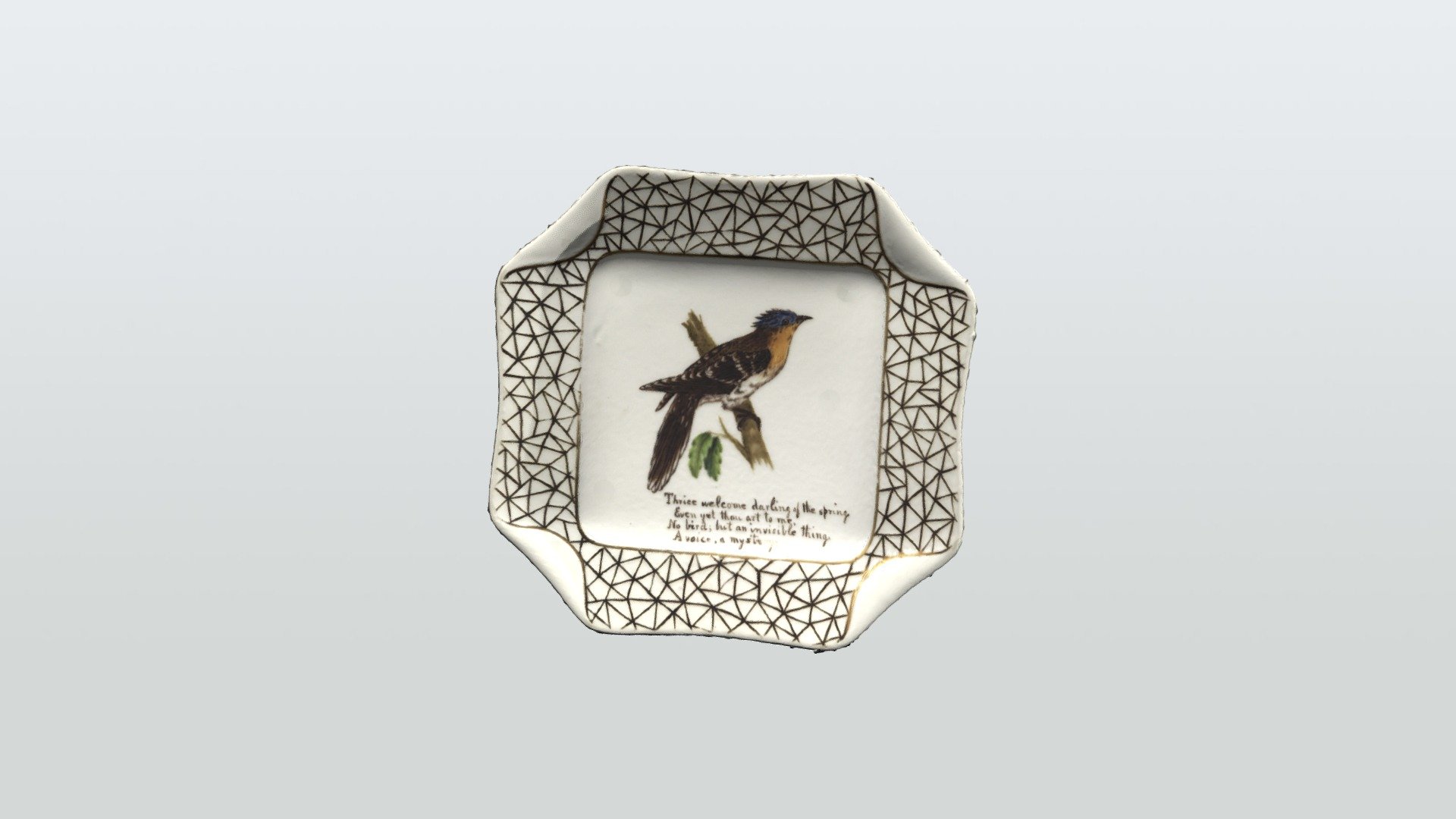 Bird Plate with Wordsworth Poem