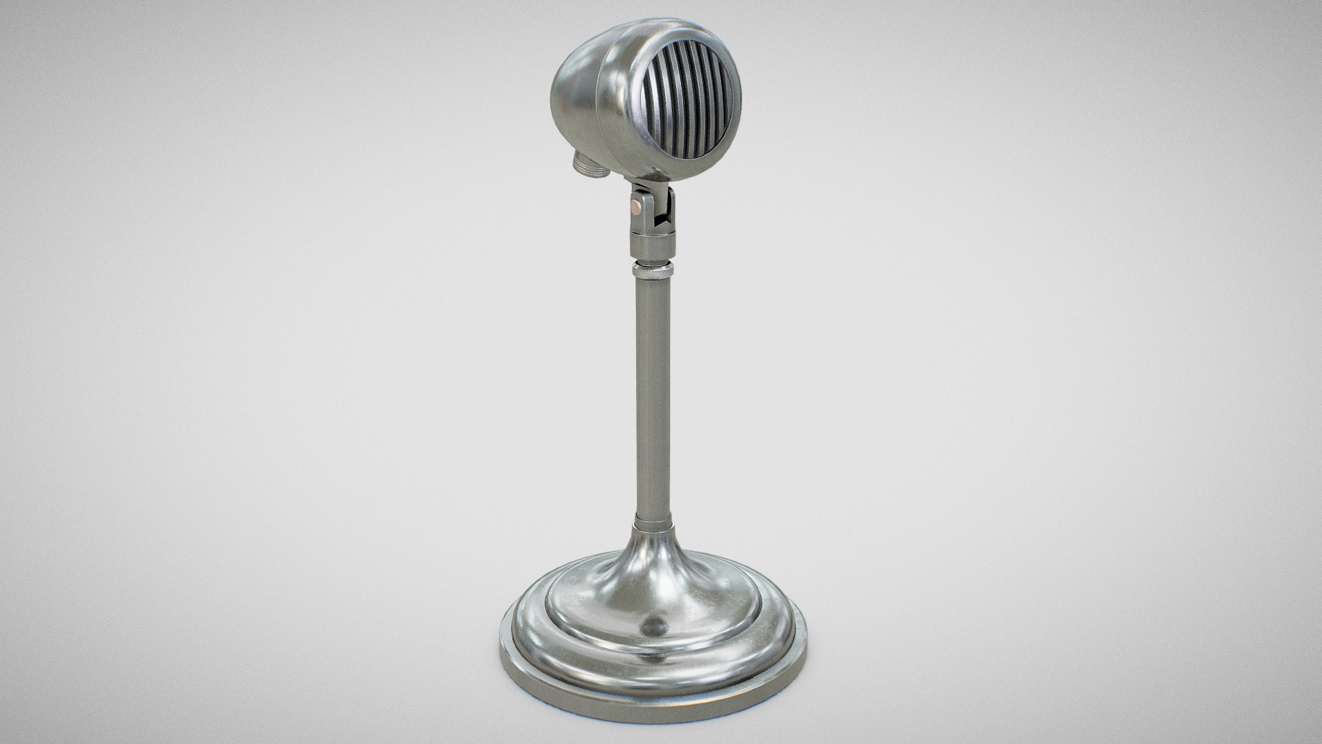 3D model Microphone – American D5T (Clean) - This is a 3D model of the Microphone - American D5T (Clean). The 3D model is about a silver and black lamp.