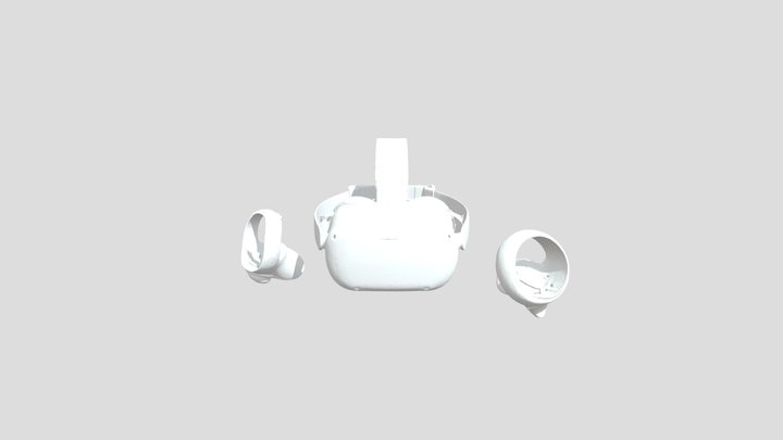 VR Headset and Controllers 3D Model