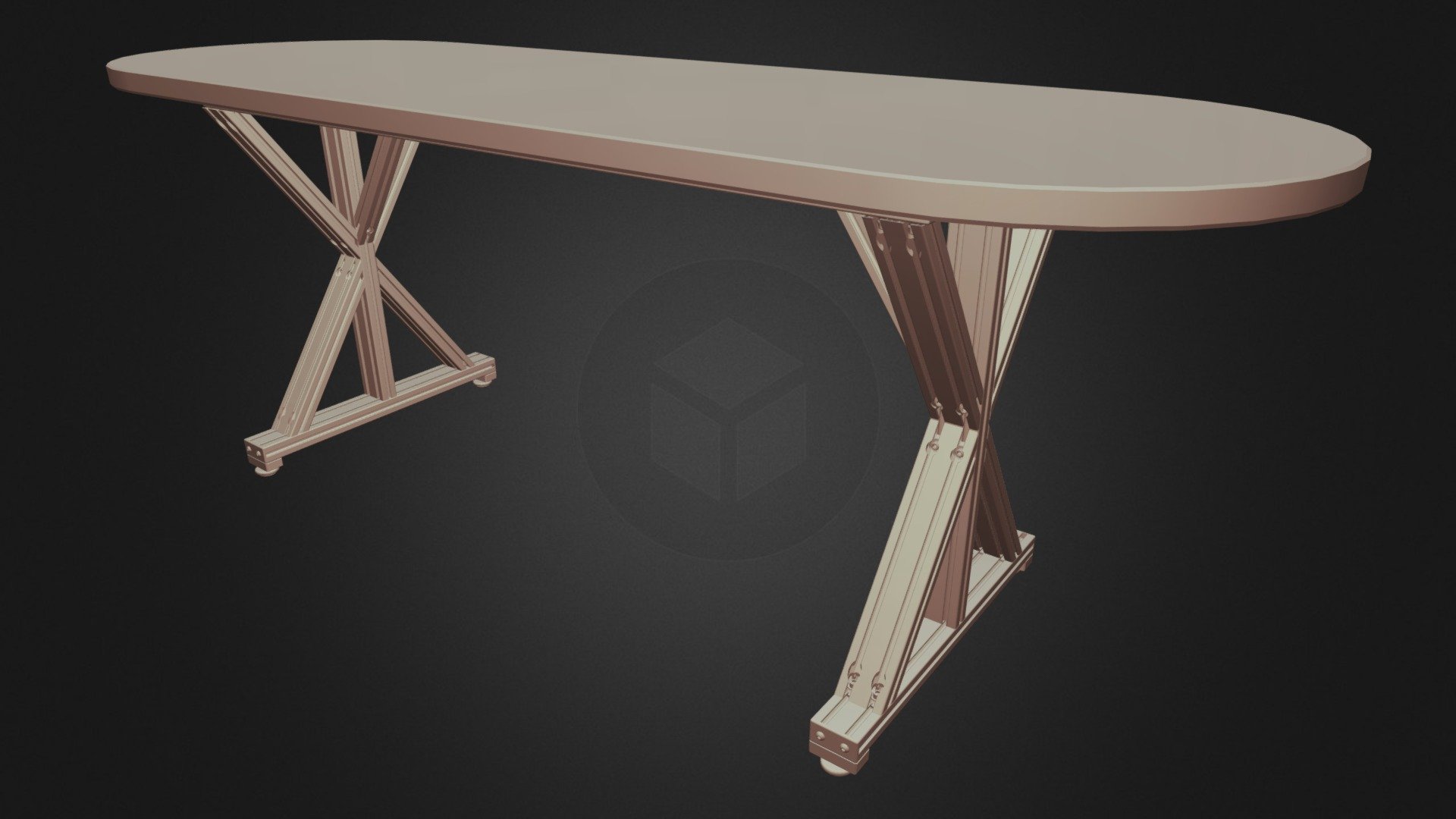 Aluminum XFrame Table Buy Royalty Free 3D model by MR.AnyCAD
