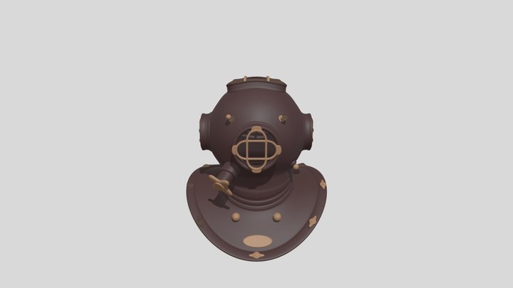 Retro Diving Helmet 3D Model