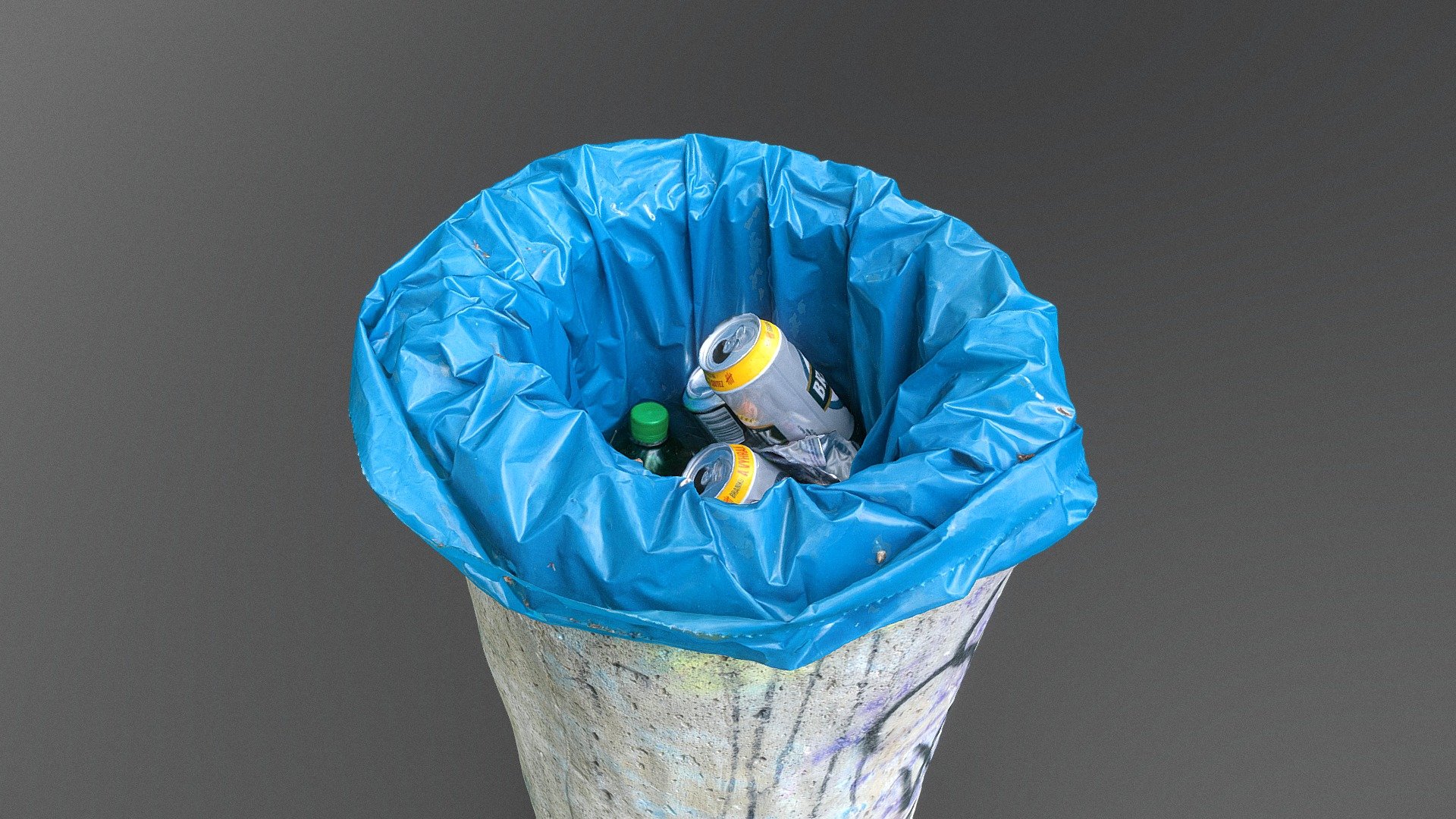Concrete trash bin