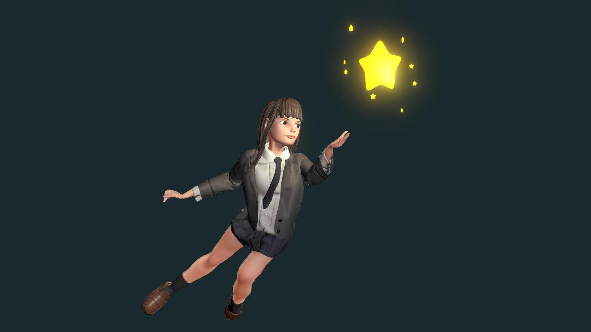 Chasing - girl sculpture