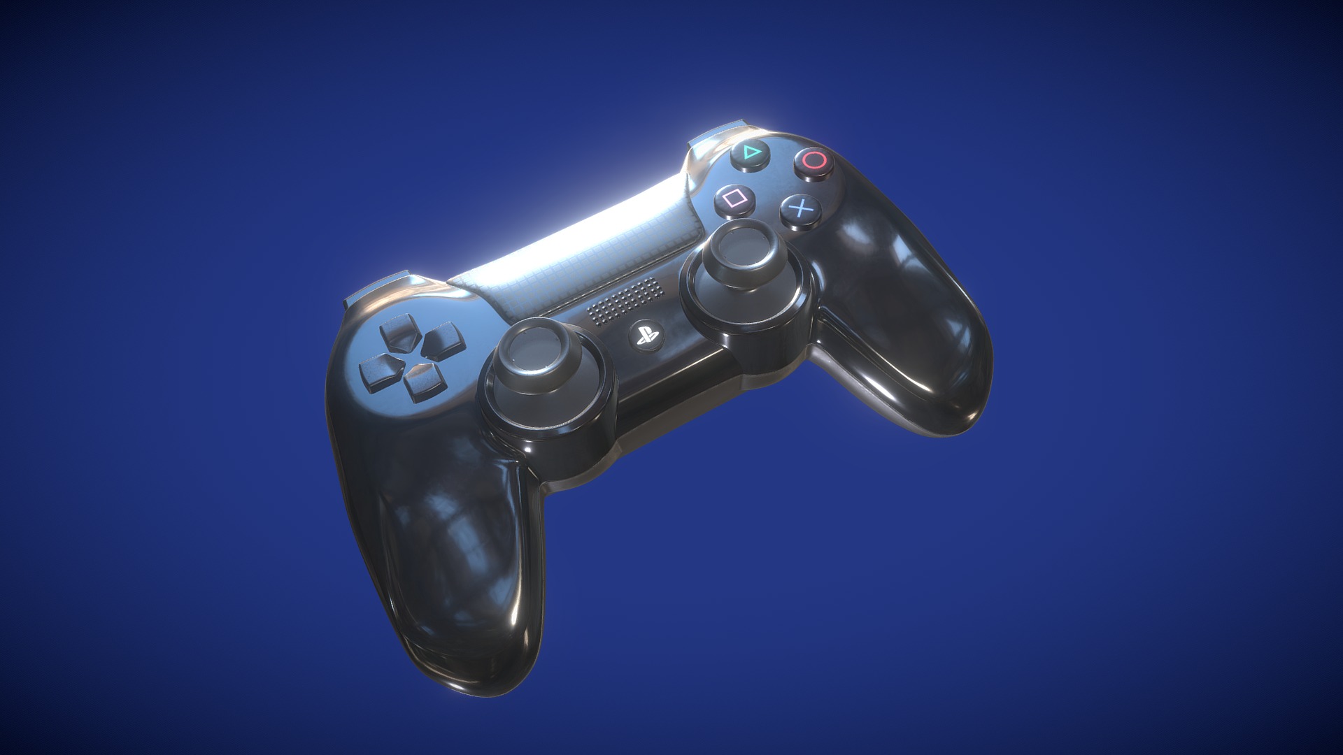 3D model Sony Playstation Dualshock Controller - This is a 3D model of the Sony Playstation Dualshock Controller. The 3D model is about a metal object with a light on it.