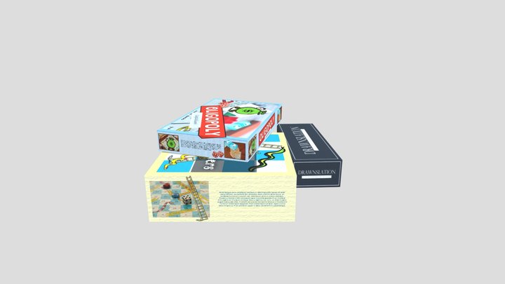 Board Game Boxes 3D Model