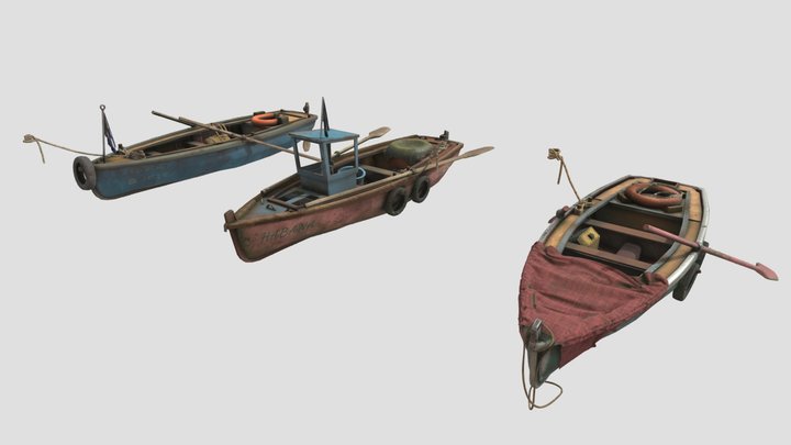 Old boats 3D Model