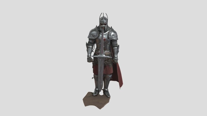 medieval warrior with red eyes 3D Model