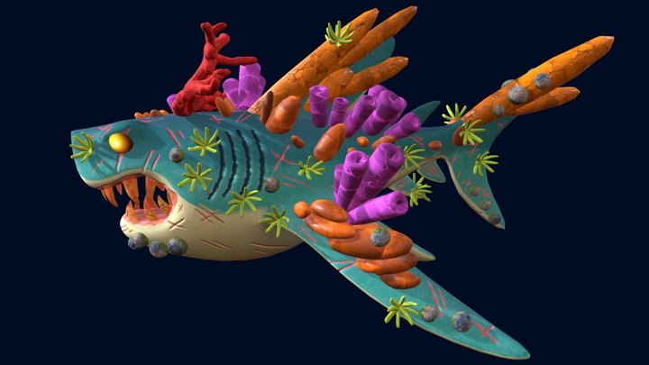 Stylized Coral Shark Underwater Creature