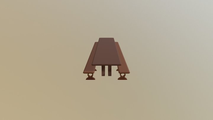 Banquet Table 3D Model