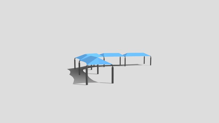 sun shade blue 3D Model