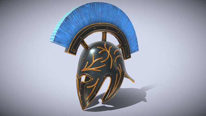 Fantasy human helmet 3 ( stylized ) ( low poly ) 3D Model