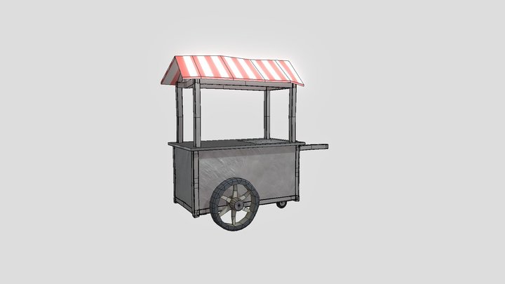 Vietnamese Hu Tieu Cart - Stylized 3D Model 3D Model