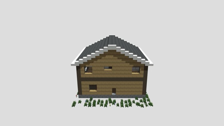 Minecraft 2 Story House 3D Model