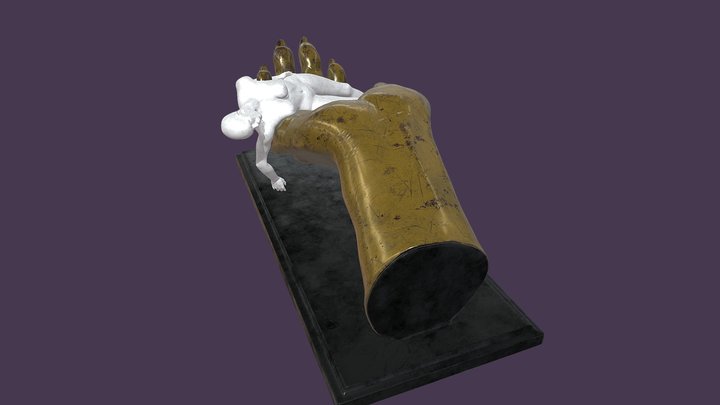 Render-Ready Model_FemaleMiniatureDreamerOnHand 3D Model