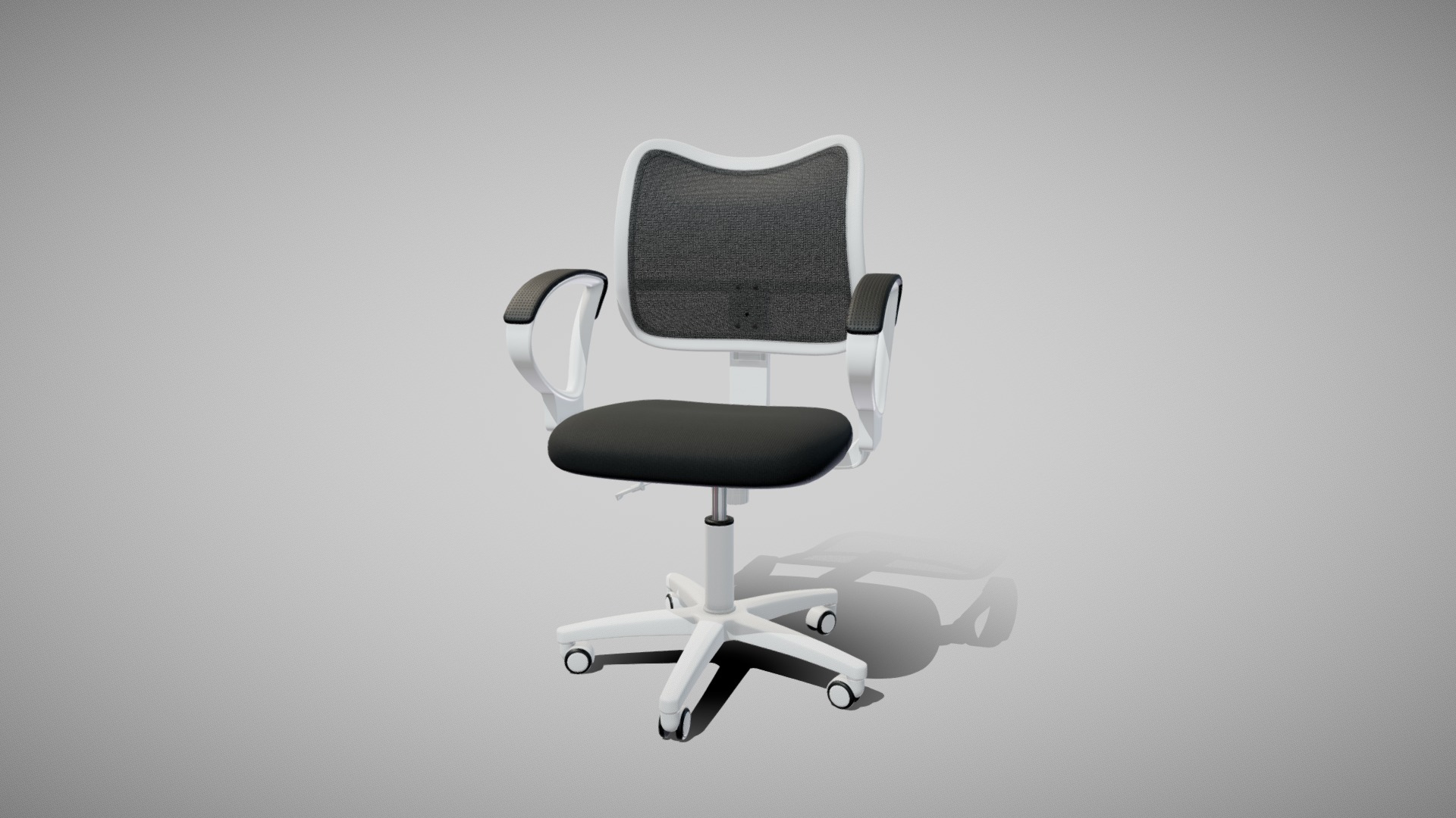 3D model Office chair - This is a 3D model of the Office chair. The 3D model is about a chair with a table and a table with a chair on it.
