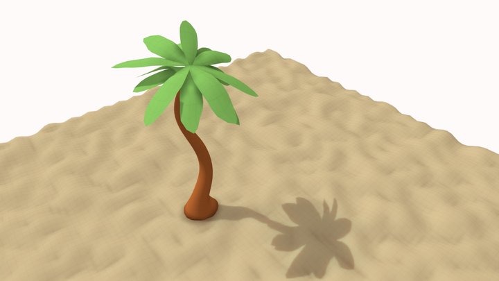 Desert Scene With Palm Tree