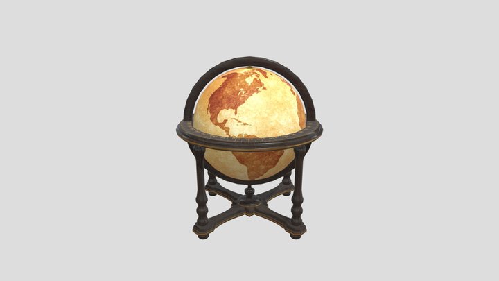 Old Terrestrial Globe Model 3D Model