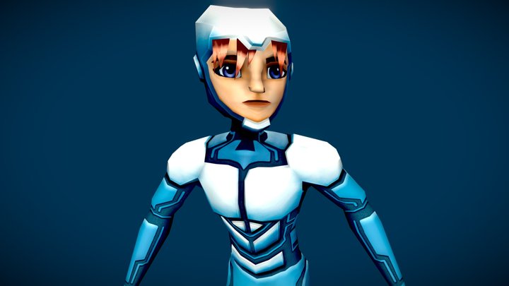 Low-Poly Western Style Anime Sci-Fi Character 3D Model